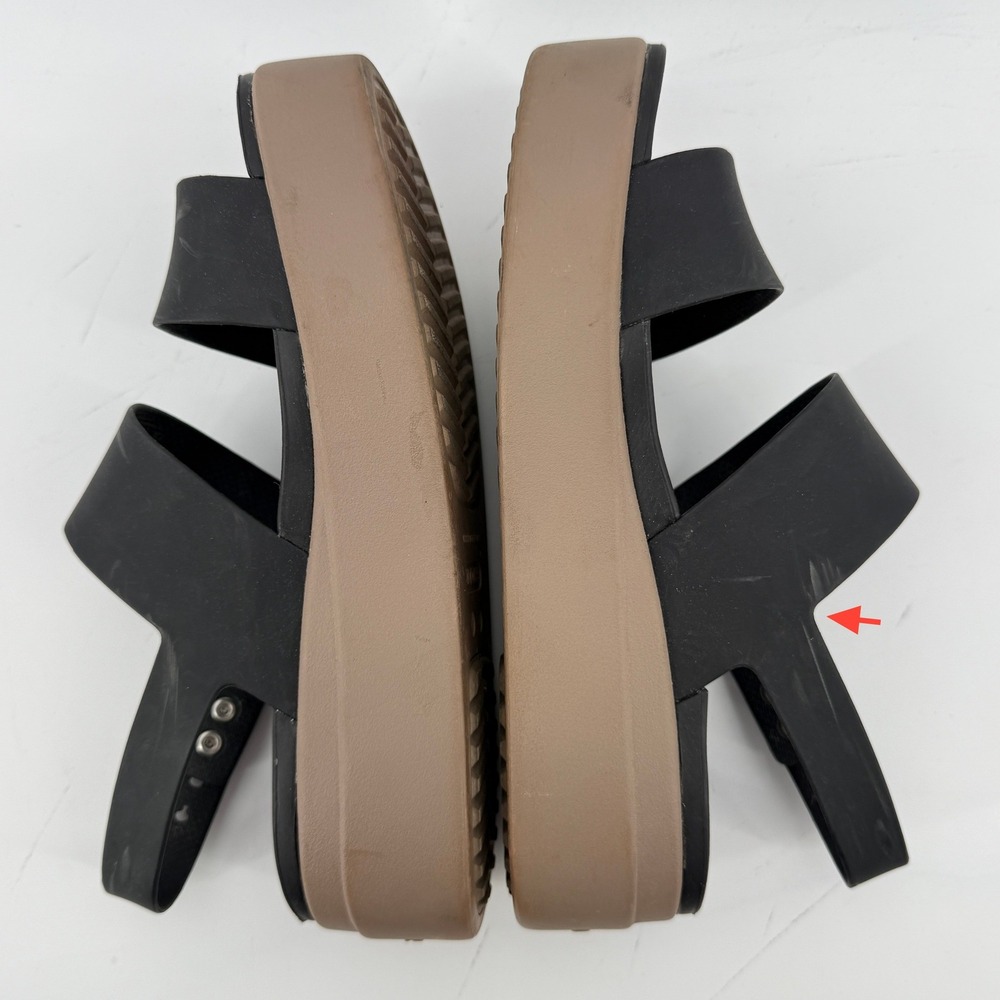 Crocs Brooklyn Low Wedge Sandal Black/Mushroom Women 8 Strappy Comfy Platform - Picture 6 of 11